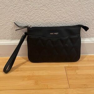 Nine West Black Quilted Wristlet